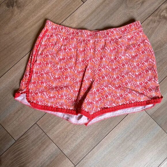 Vineyard Vines Pink Casual Shorts Women Large Seashell Pattern Bin K-32 - Picture 1 of 4